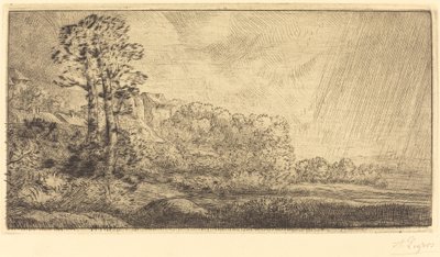 Landscape with Two Trees by Alphonse Legros