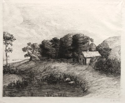 Landscape with a Pond by Alphonse Legros