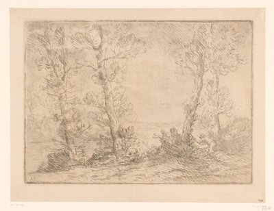 Landscape with Fisherman by Alphonse Legros