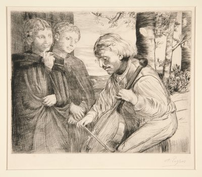 The Viol Player by Alphonse Legros