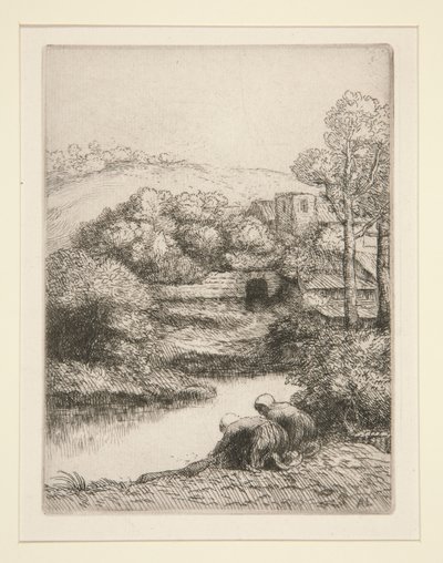 The Washhouse, or Washerwomen by Alphonse Legros