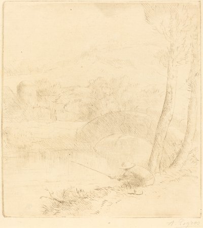Little Angler by Alphonse Legros
