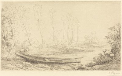 Man with a Punt, Figure to the Right by Alphonse Legros