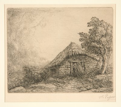 Cottage on a Hill by Alphonse Legros