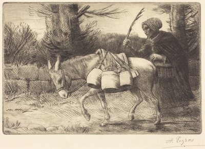 Milkmaid of Boulogne, 3rd plate (Laitière à Boulogne) by Alphonse Legros