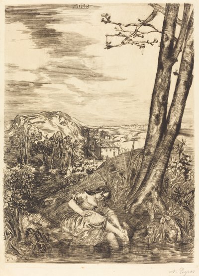Peasant Washing Her Feet by Alphonse Legros