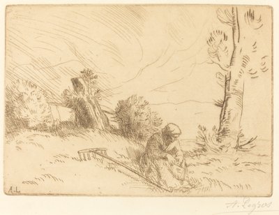 Peasant Woman Seated near a Hedge by Alphonse Legros