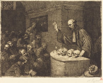 Phrenology Course, 2nd plate by Alphonse Legros
