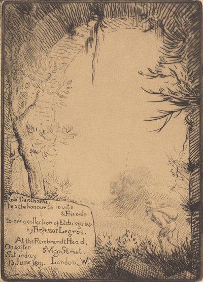 Plate Made for an Exhibition at the Dunthorne Home by Alphonse Legros