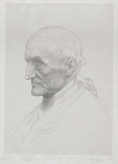 Portrait of Cardinal Manning 2nd Plate by Alphonse Legros