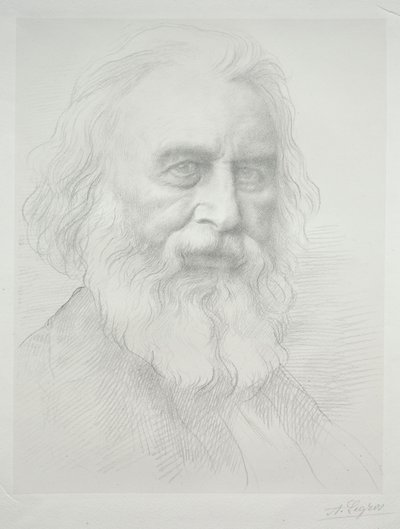 Portrait of Henry Wadsworth Longfellow (detail) by Alphonse Legros