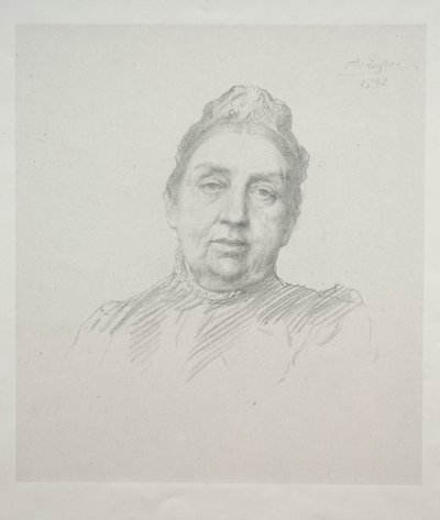 Portrait of Madame Kemp, Front View (3rd Plate) by Alphonse Legros
