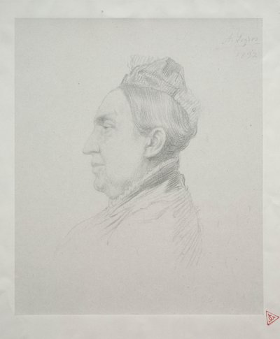 Portrait of Madame Kemp in Profile by Alphonse Legros