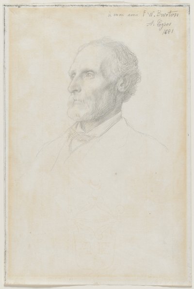 Portrait of Sir Frederick W. Burton, Director of the National Gallery, London by Alphonse Legros