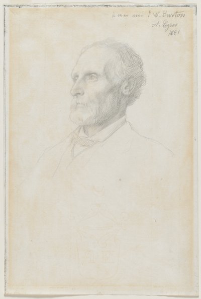 Portrait of Sir Frederick W. Burton, Director of the National Gallery, London by Alphonse Legros