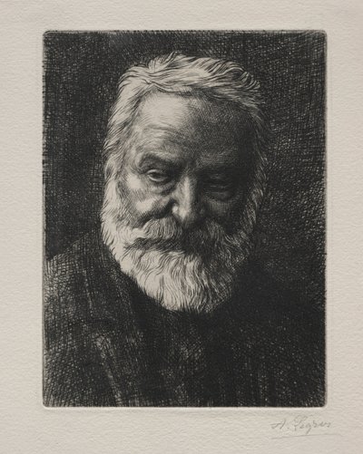 Portrait of Victor Hugo (2nd Plate) by Alphonse Legros