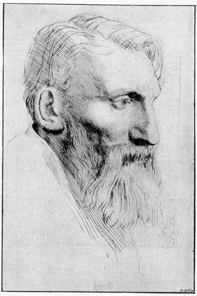 Portrait of the French Sculptor Auguste Rodin after a Strong Water of Legros by Alphonse Legros