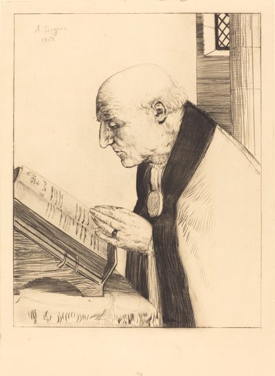 Reading of the Office of the Day, 1868 by Alphonse Legros