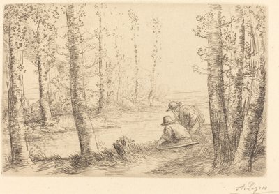 Rest along the Banks of the River by Alphonse Legros