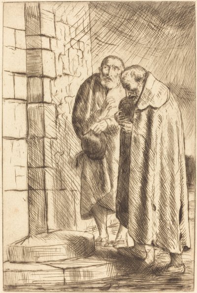 Saint Peter and Saint Paul in the Door of M. Richard by Alphonse Legros