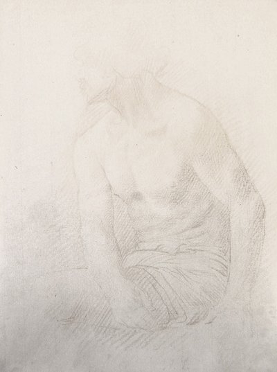 Seated Male Nude by Alphonse Legros