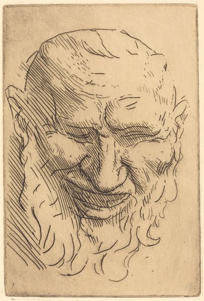 Small Satyr Mask by Alphonse Legros