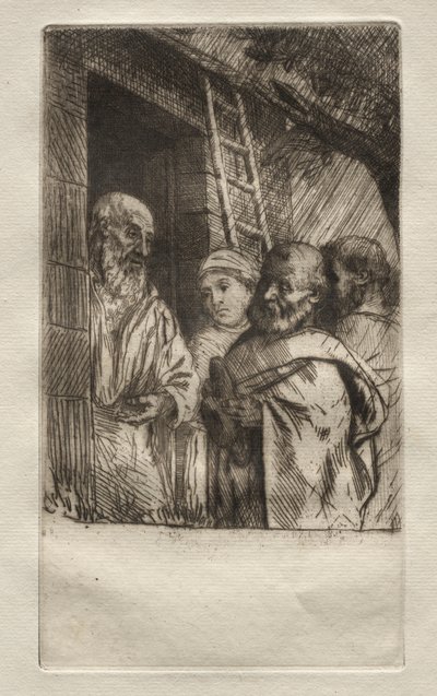 St. Peter and St. Paul at the Gate of Bonhomme Misery by Alphonse Legros