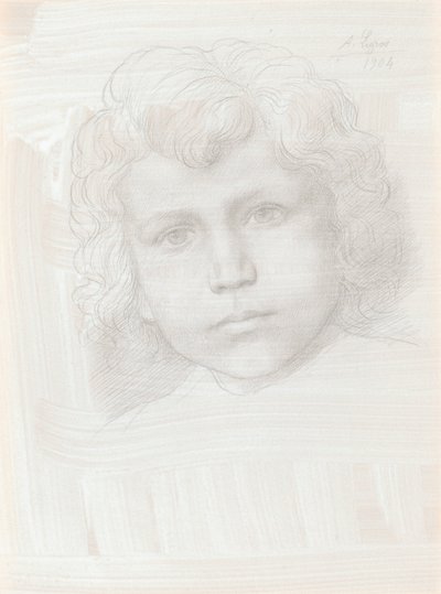 Study of Cupid Head of a Girl by Alphonse Legros