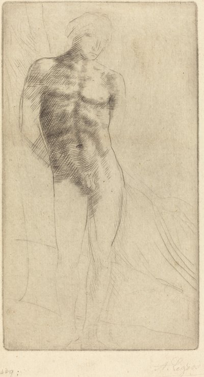 Study of a Nude Figure by Alphonse Legros