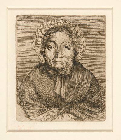 Head of an Old Woman by Alphonse Legros