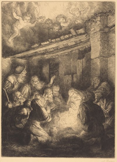 The Adoration of the Shepherds by Alphonse Legros
