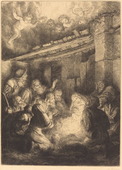 The Adoration of the Shepherds by Alphonse Legros