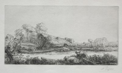 The Farm on the River: Evening Effect by Alphonse Legros