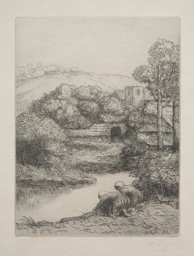 The Wash House by Alphonse Legros