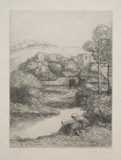 The Wash House, Dite Les Laveuses by Alphonse Legros