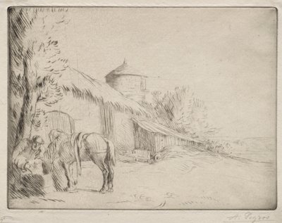 The Watering Place (2nd Plate) by Alphonse Legros