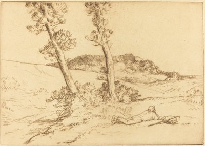 Traveler Reclining on the Grass by Alphonse Legros
