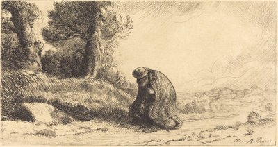 Vagabond Moving along a Lane by Alphonse Legros