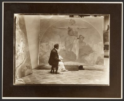 Self-Portrait of Alphonse Mucha at Work on 