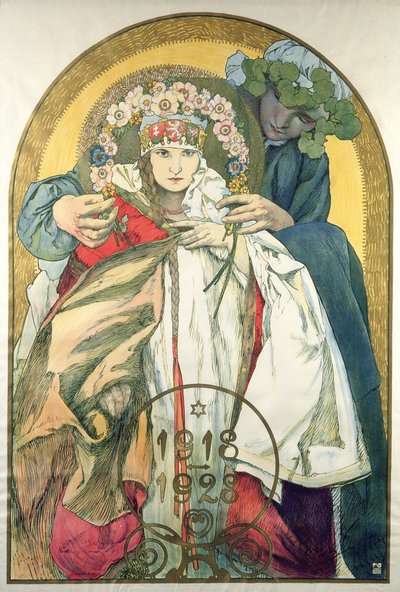 10th Anniversary of the Independence of the Republic of Czechoslovakia by Alphonse Marie Mucha