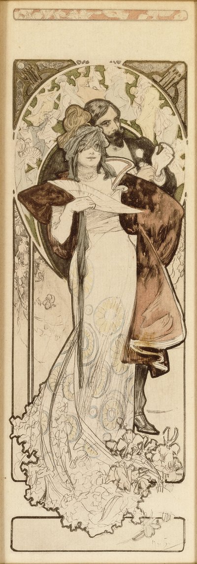 A Maquette for the Lithograph "Programme 27 October 1900" by Alphonse Mucha