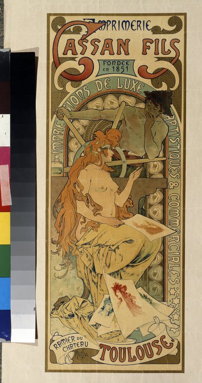 Advertising Poster for Cassan Fils Printing, Toulouse by Alphonse Marie Mucha