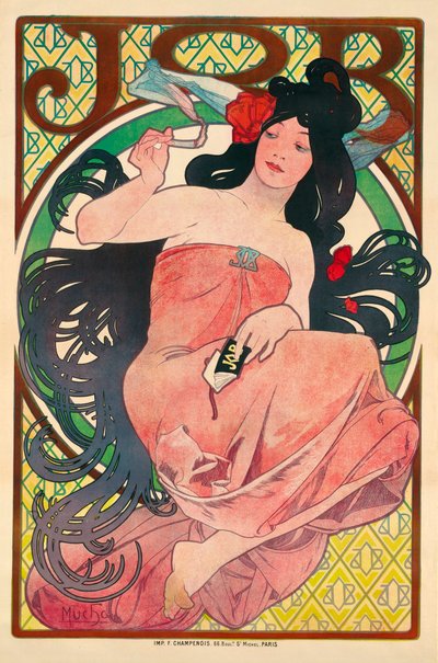 Advertising Poster for the Tissue Paper Job by Alphonse Marie Mucha