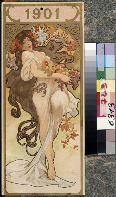 Calendar of the Year 1901 by Alphonse Marie Mucha