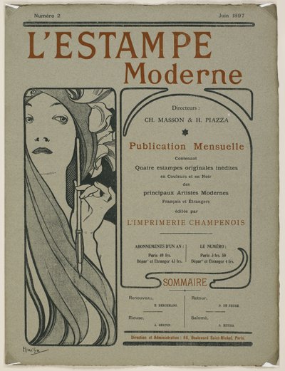 Cover page from L’Estampe moderne by Alphonse Mucha