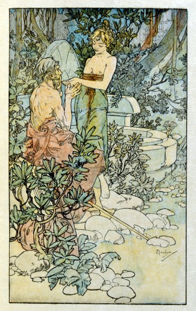 Illustration by Alphonse Mucha from "Clio" a work by French author Anatole France. 1900 by Alphonse Mucha