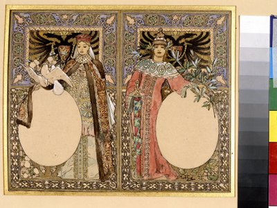 Illustration of a Book (Fairy Tale or Legends) by Alphonse Marie Mucha
