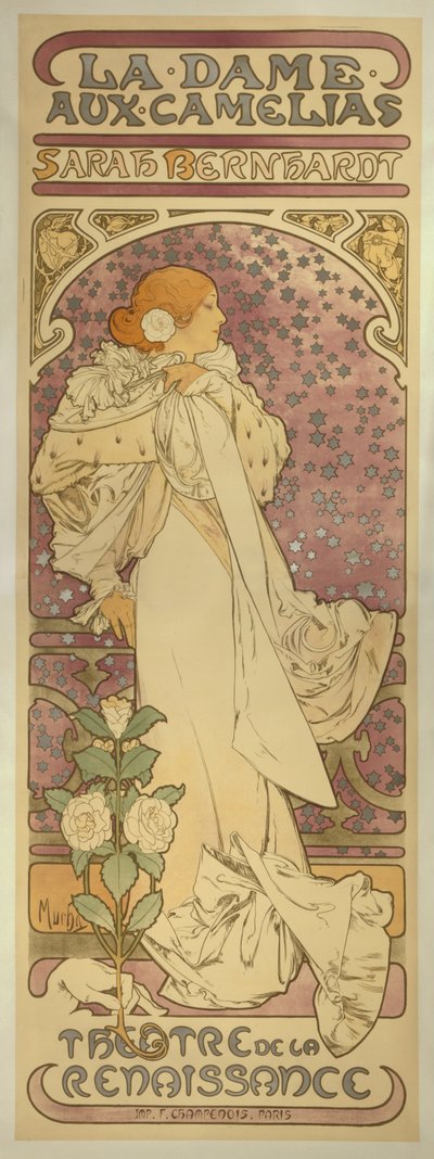 "La Dame aux Camélias", with Sarah Bernhardt by Alphonse Mucha