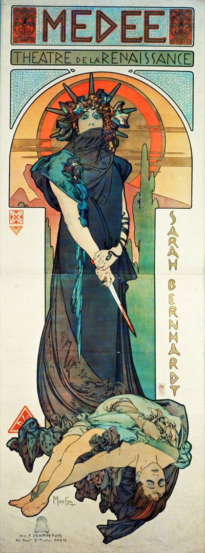 Medea, with Sarah Bernhardt by Alphonse Marie Mucha
