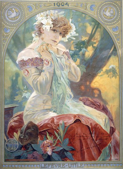 Sarah Bernhardt in the Role of Princess Lointaine by Alphonse Mucha